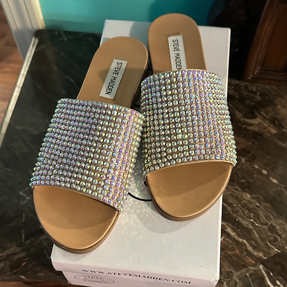 Steve Madden Women's Sandals with Rhinestone Embellishments - Multicolor